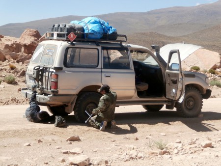 Lekke band, hoort er ook bij..